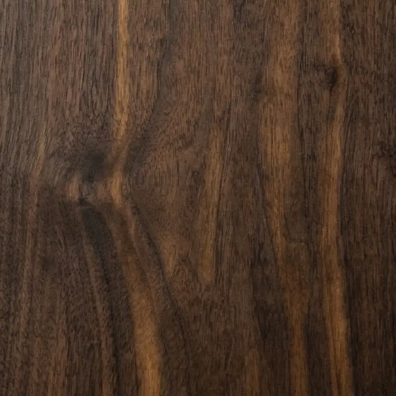 American walnut grain with dark oil, close up